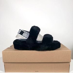 UGG OH YEAH Sandals Slide Black - Women Size 6